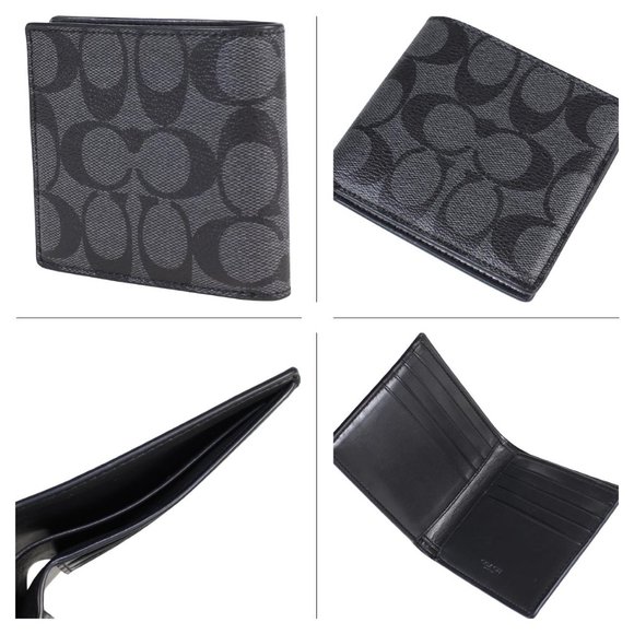 NEW Coach  Double Bill Signature PVC Men Wallet - Picture 2 of 5